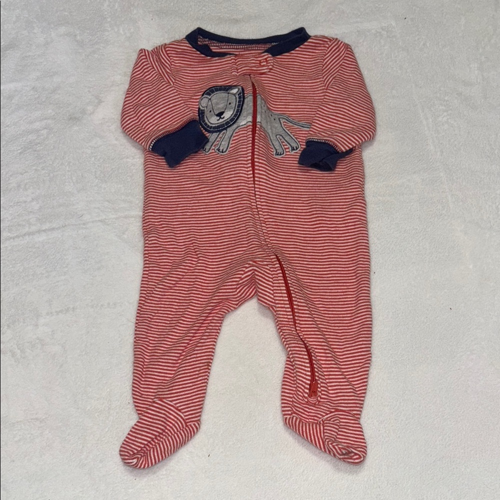 carters Striped Red lion One Piece footie: sleeper 🦁